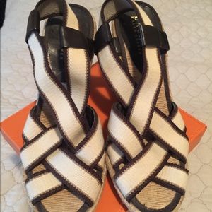 Ralph Lauren stretchy wedge sandals size 7.